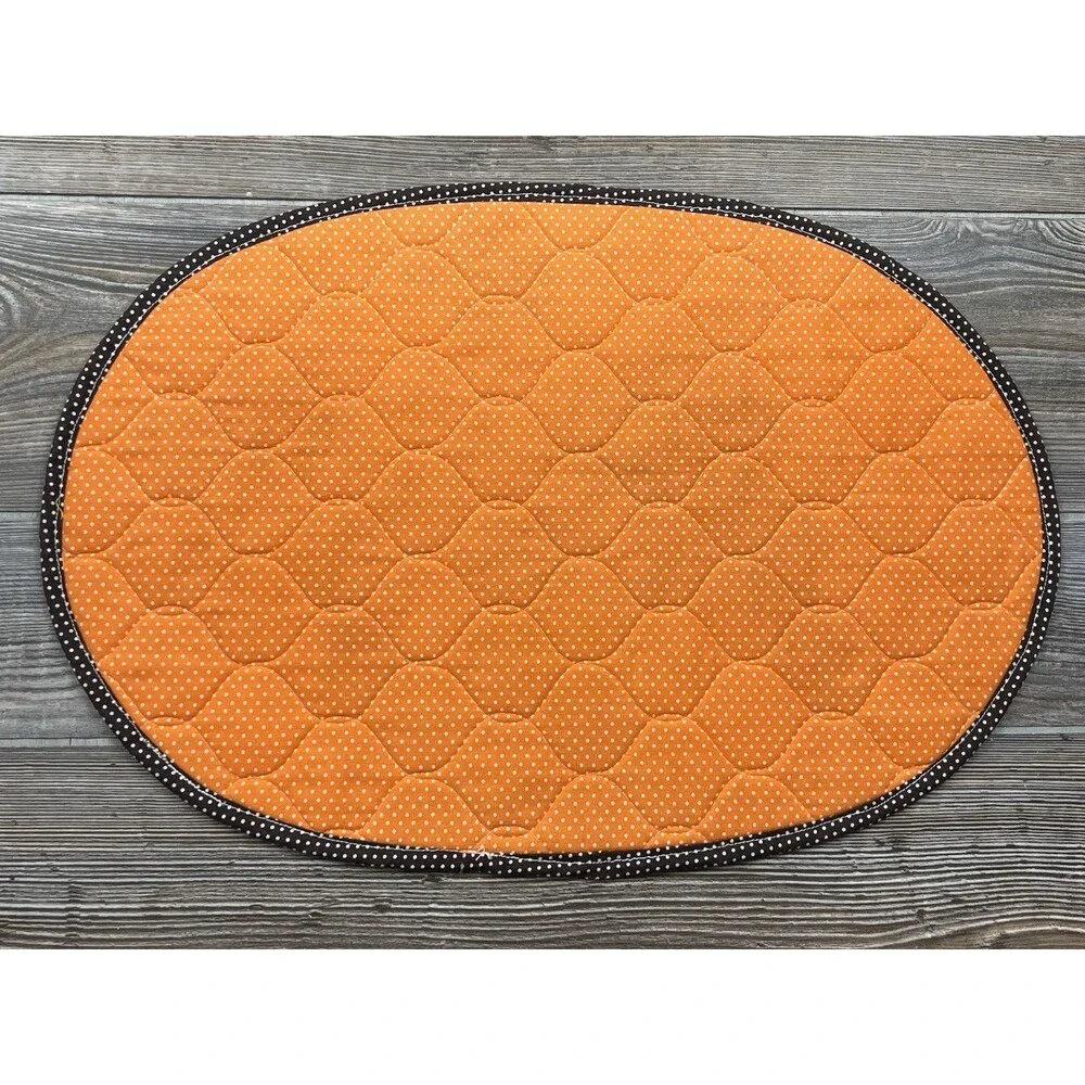 6 Vtg Floral Patchwork Placemats Yellow Orange Avocado Green Retro‎ Kitchen